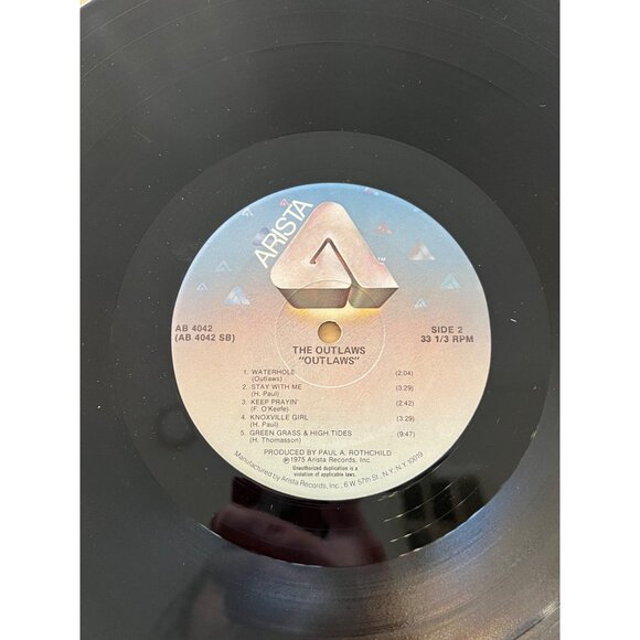 The Outlaws "Outlaws" Vinyl Record LP Arista 1975 Classic Rock Album AB 4042 SA - Picture 6 of 7